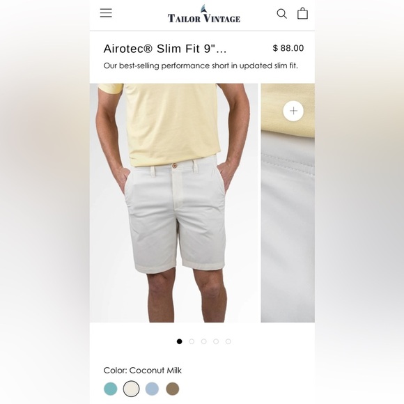 Tailor Vintage Connecticut Originals Canaan Slim Fit Men's Gray Shorts 34W - Picture 8 of 8